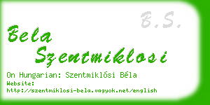 bela szentmiklosi business card