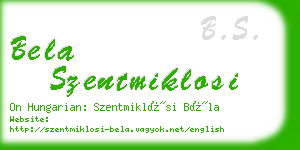 bela szentmiklosi business card